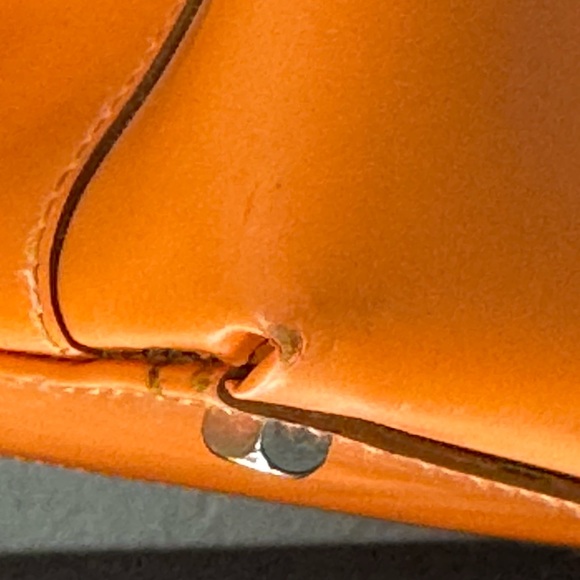 Salvatore Ferragamo Handbag Gancini 2 Way Leather Orange Used - Picture 5 of 10